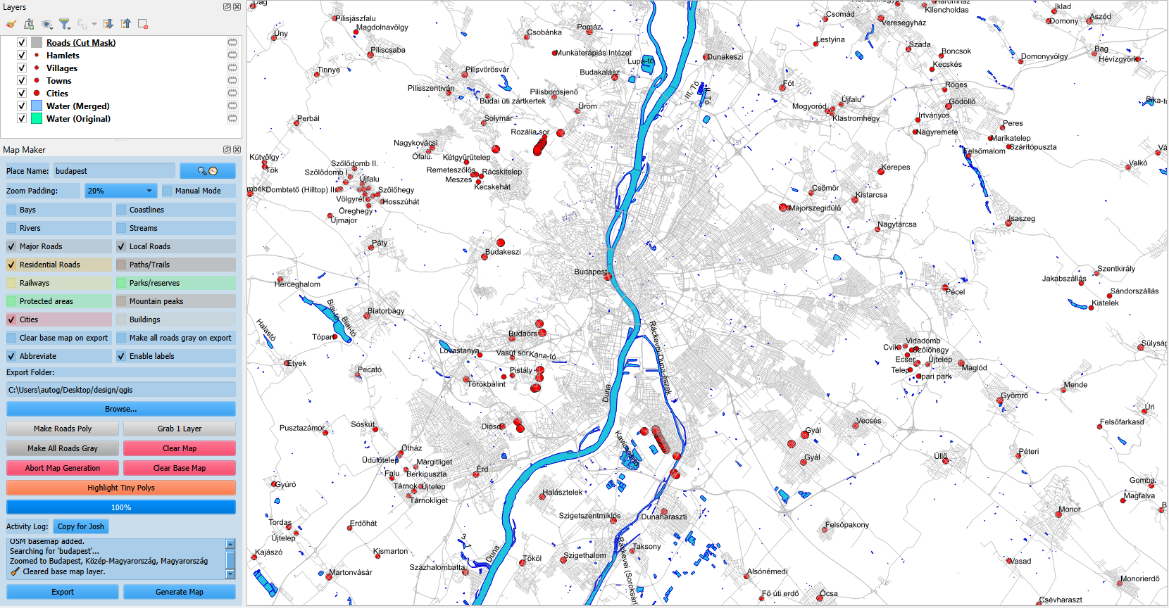 Budapest full city overview inside the ARTographer dock
